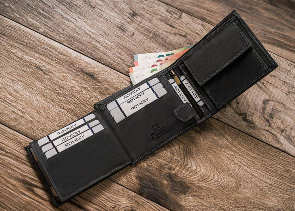 Portfel męski skórzany N992-CHM DEER Czarny