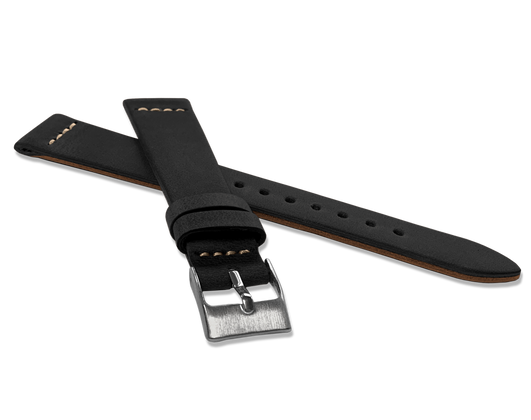 LAVVU Czarny pasek RETRO z luksusowej skóry Top Grain - 20