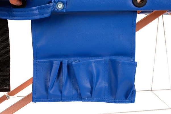 Stół, łóżko do masażu 2-segmentowe drewniane XXL Niebieskie