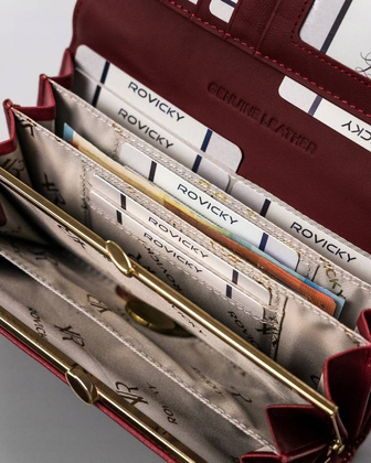 Duży portfel damski ze skóry lakierowanej na zatrzask