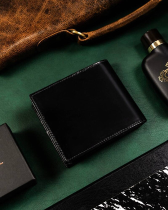 Duzy skorzany portfel meski bez zapiecia