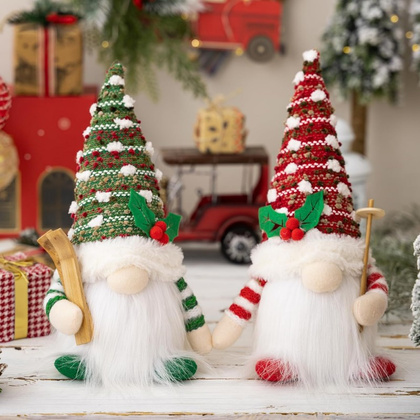 KRASNAL świąteczny świecący na baterie, lampka Z PLUSZU 13 x 29 cm, KSN209