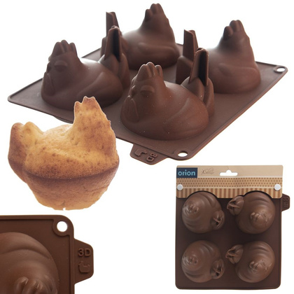 Forma do ciastek i pralin silikonowa brązowa kurka