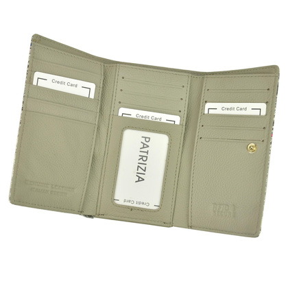 Portfel damski skórzany PELLUCCI SN-108 RFID popiel + pomarańcz