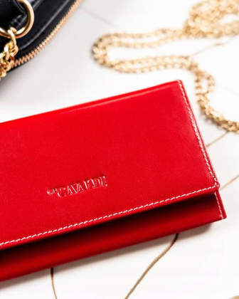 Duzy skorzany portfel damski na zatrzask