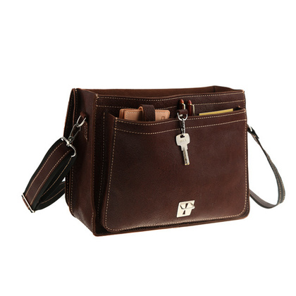 Skórzana torba na ramię teczka KEMER VOOC TC5 czarny