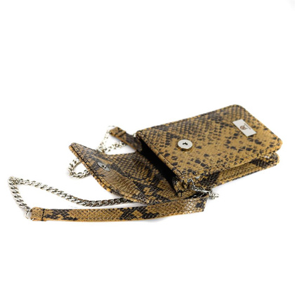 T-13 Torebka na telefon-print wężowy carmel KEMER