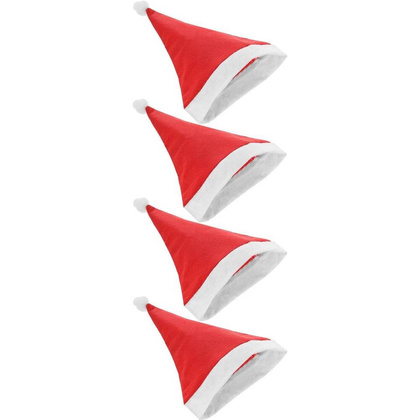 Zestaw 4 czapek Mikołaja Czerwony