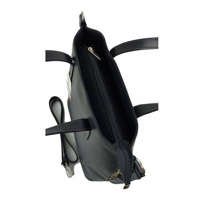 Włoska torebka skórzana na ramię ,shopper mieści A4 ,Vera Pelle ,Szara SB586G