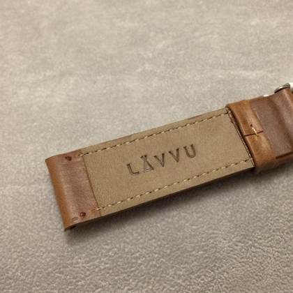 LAVVU Brązowy szyty pasek SPORT z luksusowej skóry Top Grain - 22