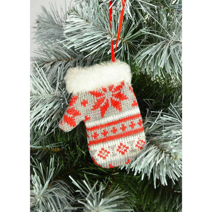 Zawieszka rękawiczka na prezenty - szara 12 cm