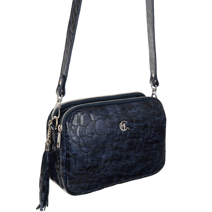 Granatowa listonoszka Canaletto ze skóry lakierowanej TD830s287