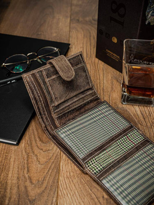 Portfel męski skórzany RM-06L-BAW BROWN