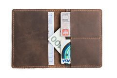 Ciemno brązowy skórzany portfel slim wallet BRØDRENE SW01 - min. zamówienie 20 / 50 / 100 szt.