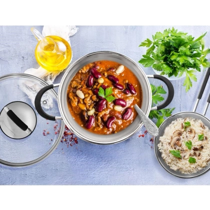 Garnek stalowy DALIE z pokrywką 24 cm 5,3 l gaz indukcja