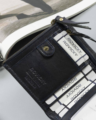 Portfel z dwiema kieszeniami na bilon Rovicky Granatowy