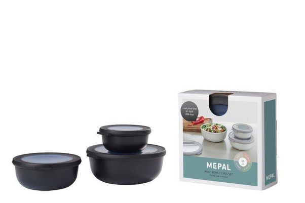 Zestaw 3 misek Cirqula okrągła 350 750 1250 Nordic Black 106230041100