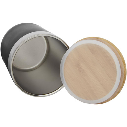 Lagan Miedziany kubek ze stali nierdzewnej o pojemności 300 ml, izolowany próżniowo, z bambusową pokrywką