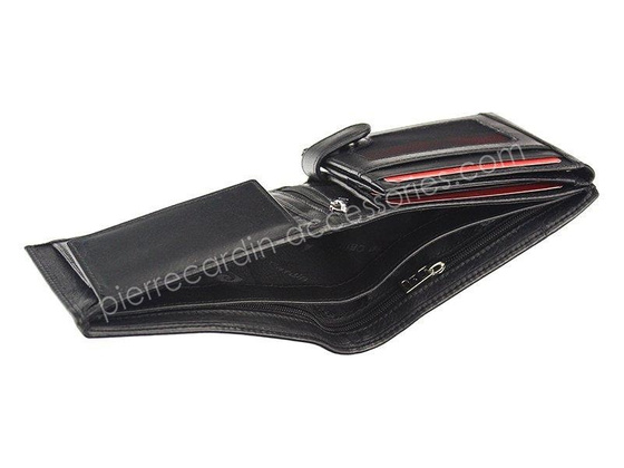 Portfel męski skórzany PIERRE CARDIN TILAK07 325 Czarny / Bordowy