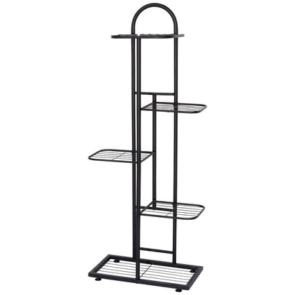 Kwietnik 5-poziomowy na doniczki metalowy czarny 107 cm
