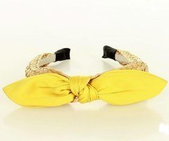 Pleciona opaska na włosy koszyk slow fashion żółty MAZZINI - min. zamówienie 20 / 50 / 100 szt.