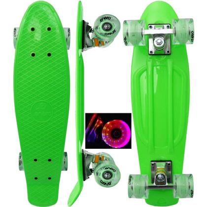 Deskorolka Plastikowa 22" Enero Zielona Led