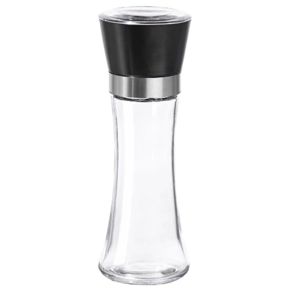 Młynek do mielenia przypraw pieprzu soli szklany ręczny 18,5 cm