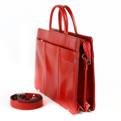 525 Teczka damska suwakowa-2komorowa-czerwona KEMER