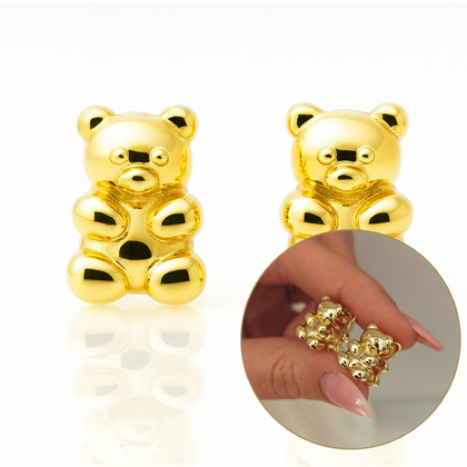 Kolczyki ze stali szlachetnej platerowane 14k złotem, zapięcie angielskie KST3464