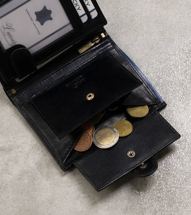 Skórzany portfel męski na karty z systemem rfid