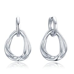 MINET Nowoczesne srebrne kolczyki