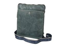 BH-321 NEBRASKA Torba na ramię skórzana Niebieska