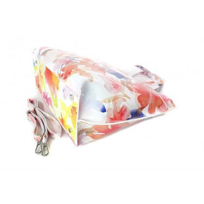 Włoska torba A4 Shopper Bag Vera Pelle Kwiaty SB689K3