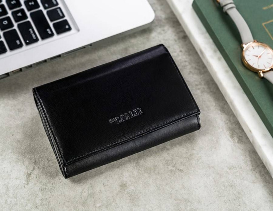 Duży portfel damski z bydlęcej skóry naturalnej