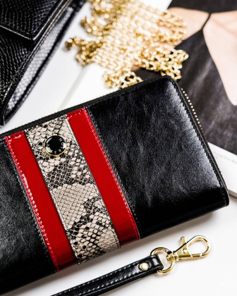 Modny portfel piórnik z ochroną kart rfid stop