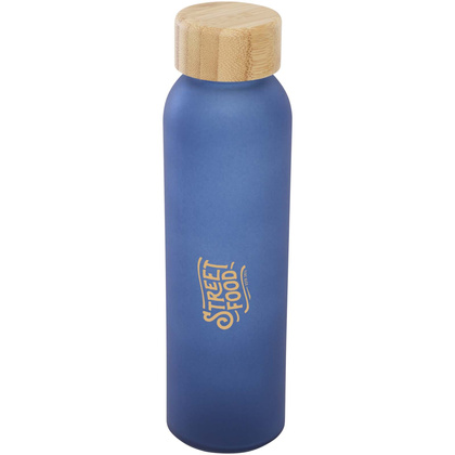 Matowa butelka ze szkła sodowo-wapniowego Lume 500 ml z zakrętką bambusową