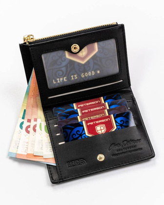 Portfel damski eko PTN 003-SAF Czarny+Red