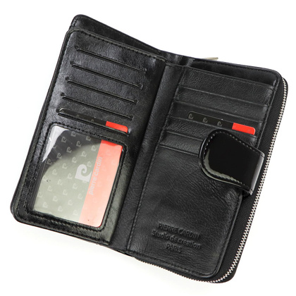 Portfel damski skórzany PIERRE CARDIN 07 SHINY 116 Czerwony