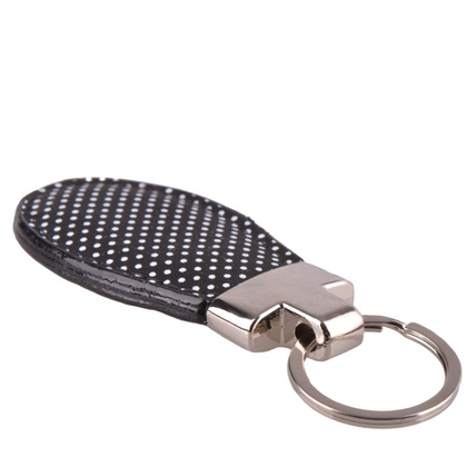 Brelok skórzany KEMERKL036 Czarno / Biały - min. zamówienie 20 / 50 / 100 szt.