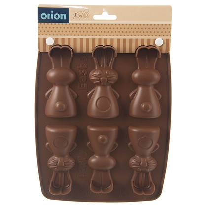 Forma do ciastek i pralin silikonowa brązowa zajączek
