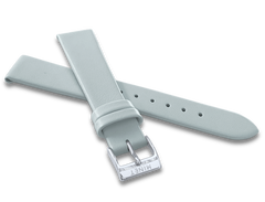 MINET Szary skórzany pasek ze srebrną klamrą - 14