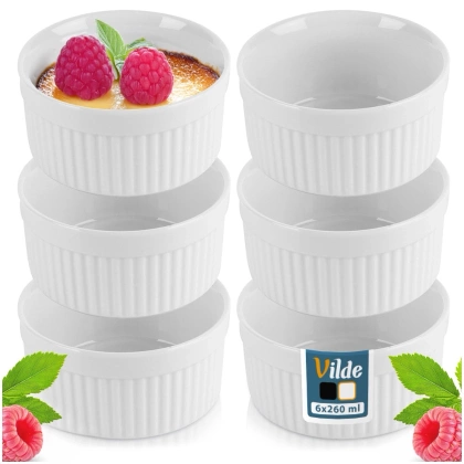 Miseczki do zapiekania ceramiczne białe 260 ml 6 szt.