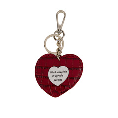 Skórzany brelok serce do kluczy grawer personalizowany ze skóry E24s162