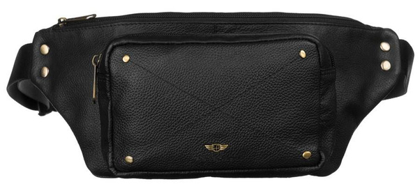 Skórzana saszetka na biodra z kieszeniami