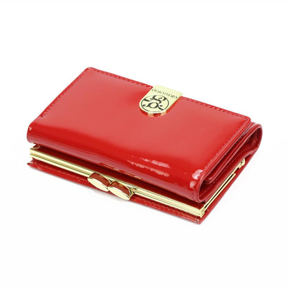 Portfel damski skóra naturalna LS-117 czerwony