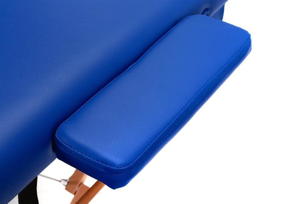 Stół, łóżko do masażu 2-segmentowe drewniane XXL Niebieskie