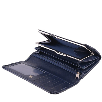 Portfel damski skórzany KEMER P17 Granatowy - min. zamówienie 20 / 50 / 100 szt.