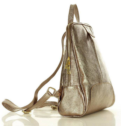 Plecak skórzany włoski MAZZINI - Capri Elegante skóra dollaro dark bronzo złoty - min. zamówienie 20 / 50 / 100 szt.