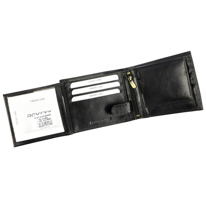 Cienki portfel męski z naturalnej skóry licowej ze schowkiem na suwak