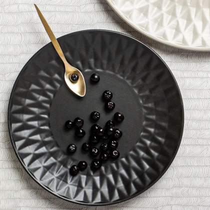 Talerz ceramiczny czarny deserowy płytki SOHO CLASSIC 20 cm